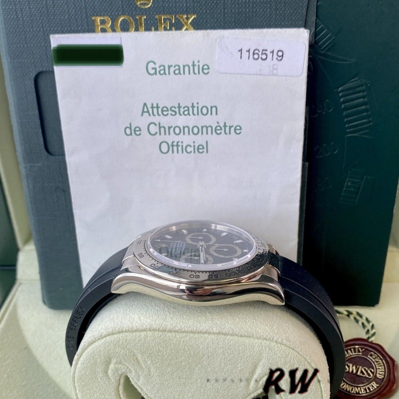 Rolex Daytona 116519 Black Dial Black Rubber strap 40mm Mens Replica Watch