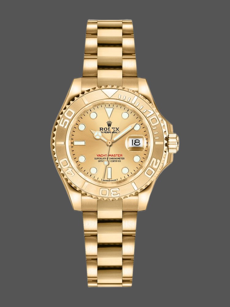 Rolex Yacht-Master 169628 Yellow Gold Champagne Dial 29mm Lady Replica Watch