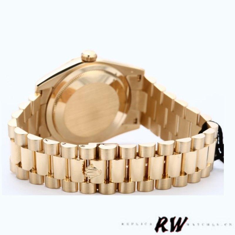 Rolex Day Date 118238 Yellow Gold Black Diamond Dial 36mm Mens Replica Watch