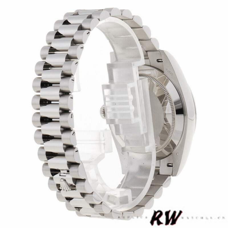 Rolex Day-Date 218239 Concentric Circle Black Dial White Gold 41MM Mens Replica Watch