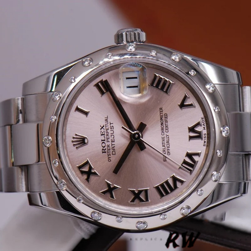 Rolex Datejust 178344 Pink Roman Dial 31MM Lady Replica Watch