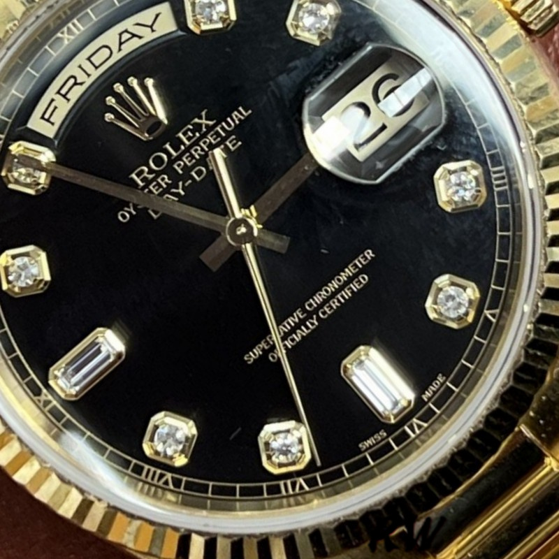 Rolex Day Date 118238 Black Diamond Dial 36mm Mens Replica Watch