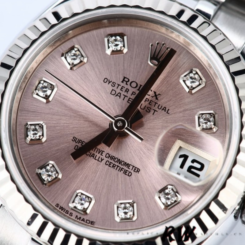 Rolex Datejust 179174 Pink Diamond Dial Fluted Bezel 26MM Lady Replica Watch