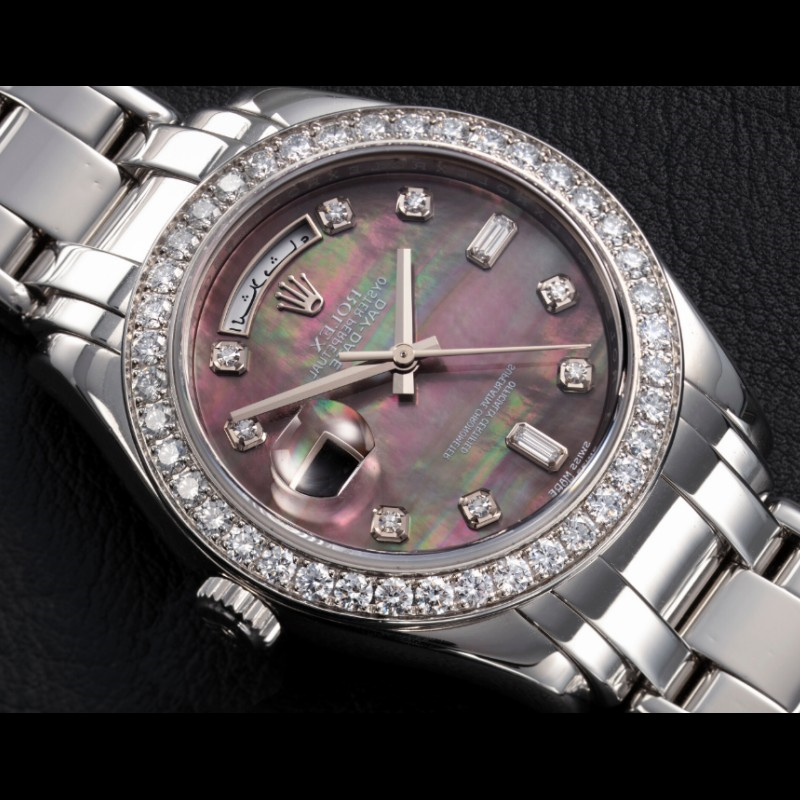Rolex Day-Date 18946 Dark MOP Black Diamonds Dial Special Edition 39MM Mens Replica Watch
