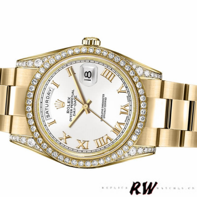 Rolex Day-Date 118388 White Roman Numeral Dial 36MM Unisex Replica Watch