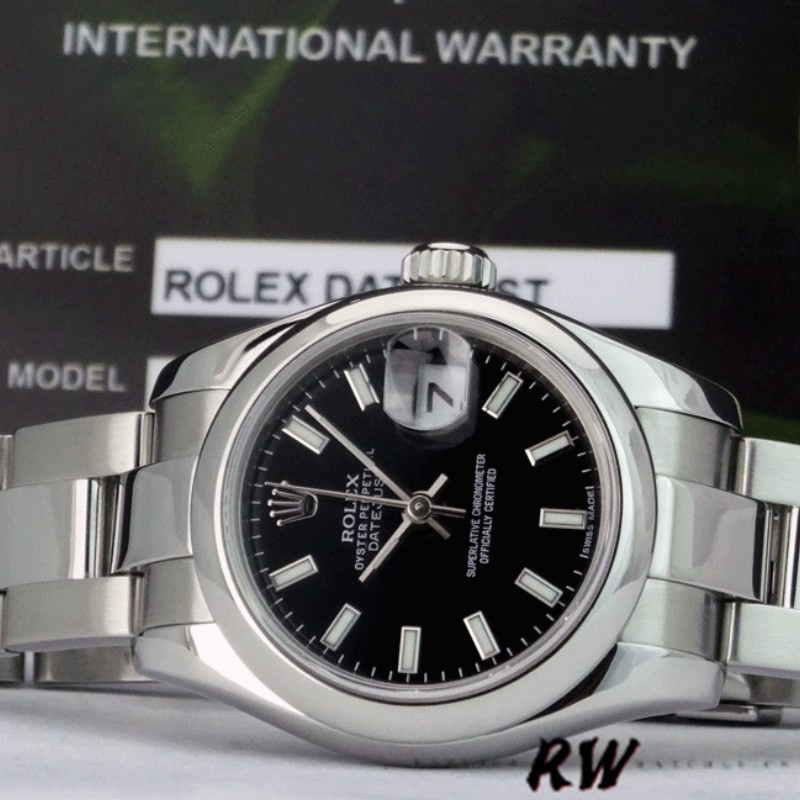 Rolex Datejust 179160 Domed Bezel Black Index Dial 26MM Lady Replica Watch