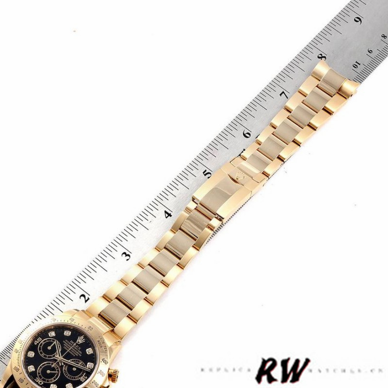 Rolex Cosmograph Daytona 116528 Black Diamond Dial 40MM Mens Replica Watch