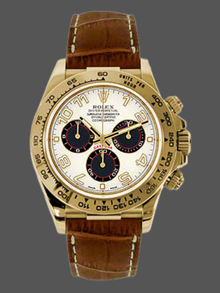 Rolex Daytona 116518 Ivory Dial Brown Leather Strap 40mm Mens Replica Watch