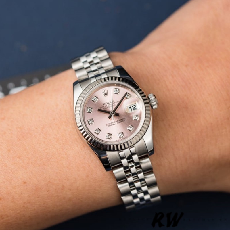 Rolex Datejust 179174 Pink Diamond Dial Fluted Bezel 26MM Lady Replica Watch