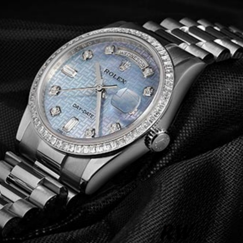 Rolex Day Date 118346 Oxford Motif Diamond Dial 36mm Unisex Replica Watch