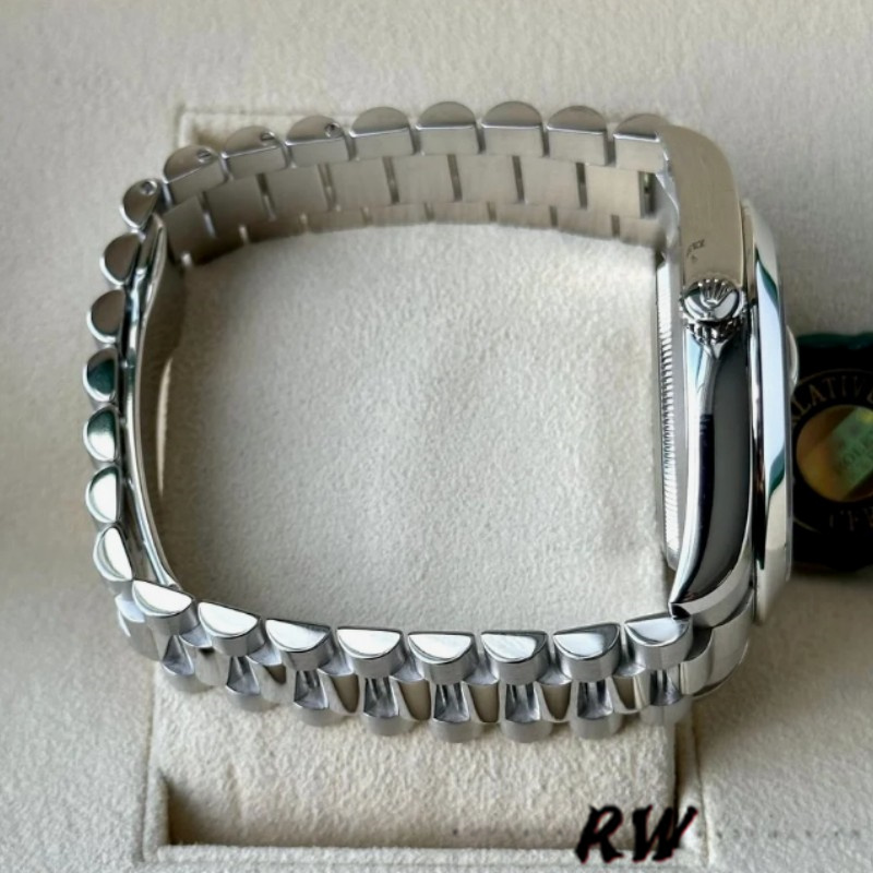 Rolex Day-Date 218206 Ice Blue Roman Numeral Dial Platinum 41MM Mens Replica Watch