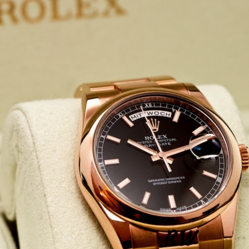 Rolex Day Date 118205 Black Dial 36mm Unisex Replica Watch