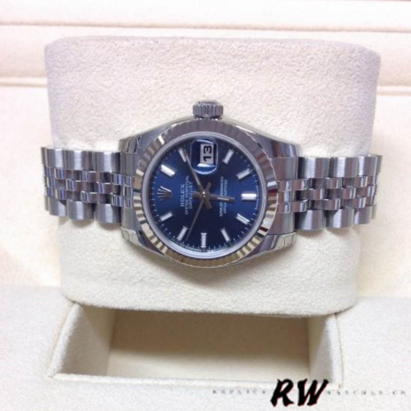 Rolex Datejust 179174 Blue Index Dial Fluted Bezel 26MM Lady Replica Watch