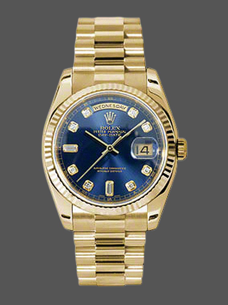 Rolex Day-Date 118238 Blue Diamond Dial Unisex Replica Watch