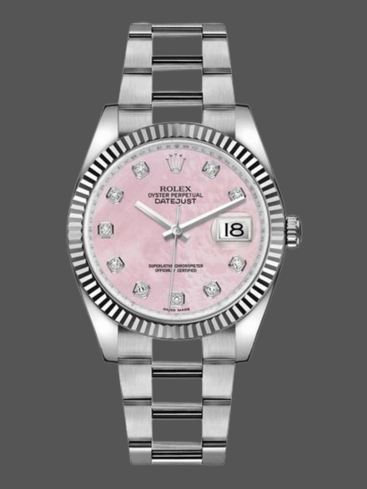 Rolex Datejust 116234 Mother of Pearl Pink Diamond Dial 36mm Lady Replica Watch