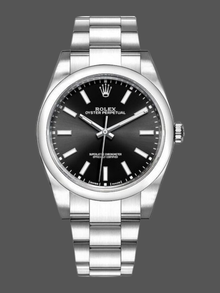 Rolex Oyster Perpetual 114300 Black Dial 39mm Mens Replica Watch