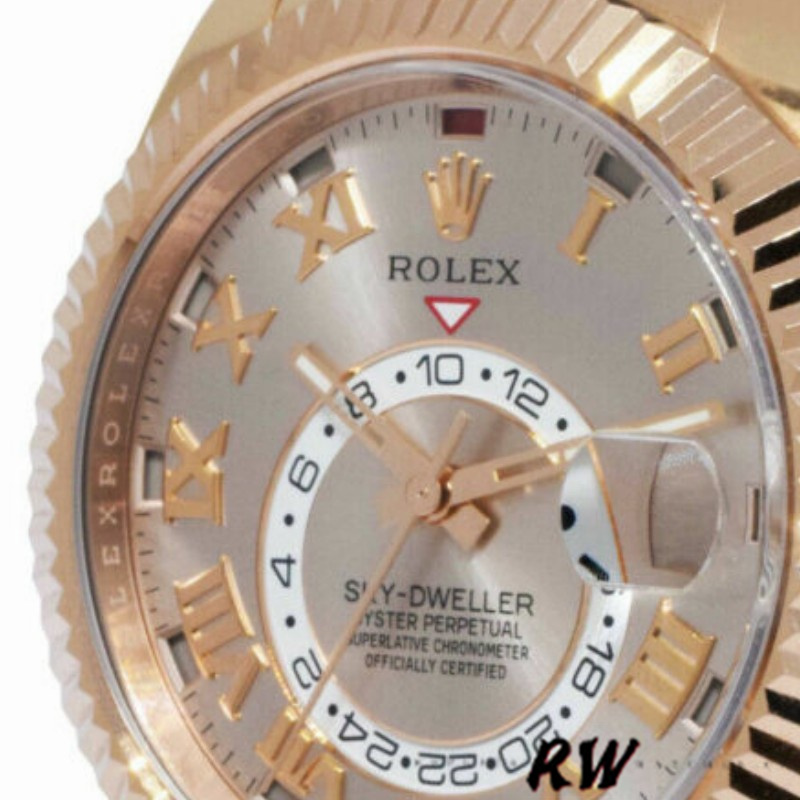 Rolex Sky-Dweller 326135 Sundust Dial Rose Gold 42MM Mens Replica Watch