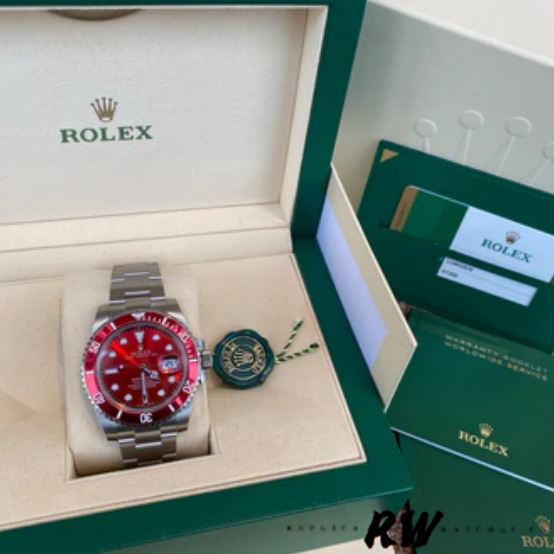 Rolex Submariner 16610 Stainless Steel Refinished Red Dial 40mm Mens Replica Watch