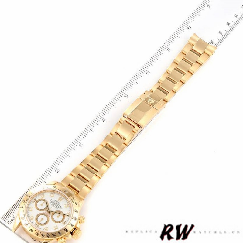 Rolex Cosmograph Daytona 116528 White Diamond Dial 40MM Mens Replica Watch