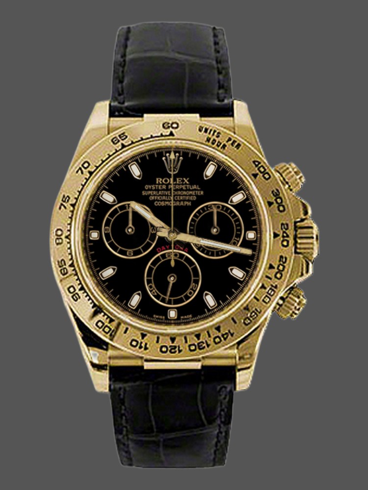 Rolex Cosmograph Daytona 116518 Black Leather Strap 40MM Mens Replica Watch
