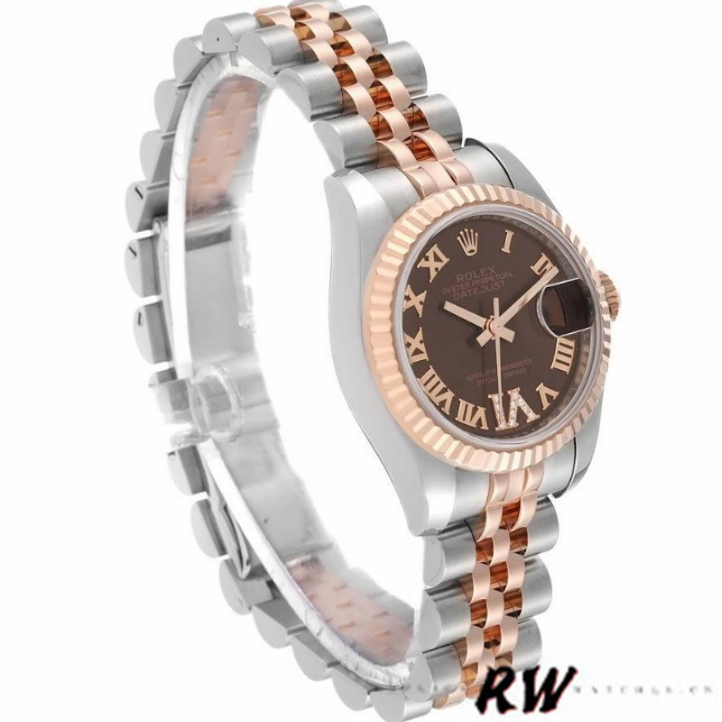 Rolex Datejust 179171 Chocolate Brown Dial Fluted Bezel 26MM Lady Replica Watch