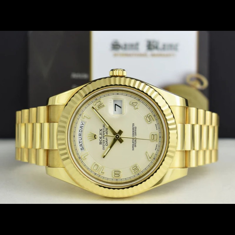 Rolex Day-Date 218238 Ivory Dial Yellow Gold 41MM Mens Replica Watch