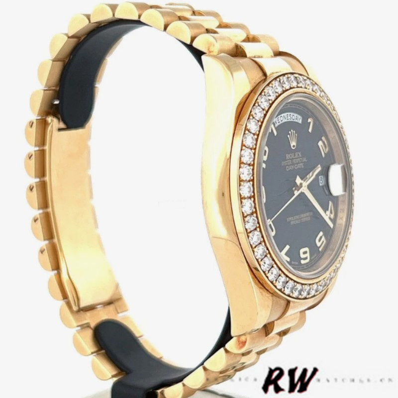 Rolex Day-Date 218348 Wave Black Dial 41MM Mens Replica Watch