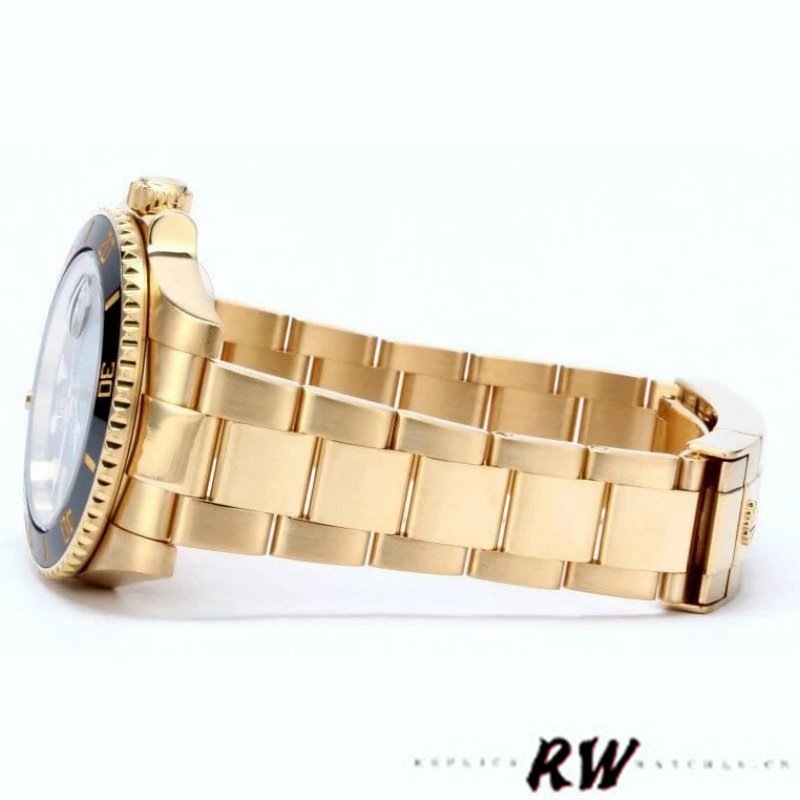 Rolex Submariner 116618 Yellow Gold Black Dial 40mm Mens Replica Watch