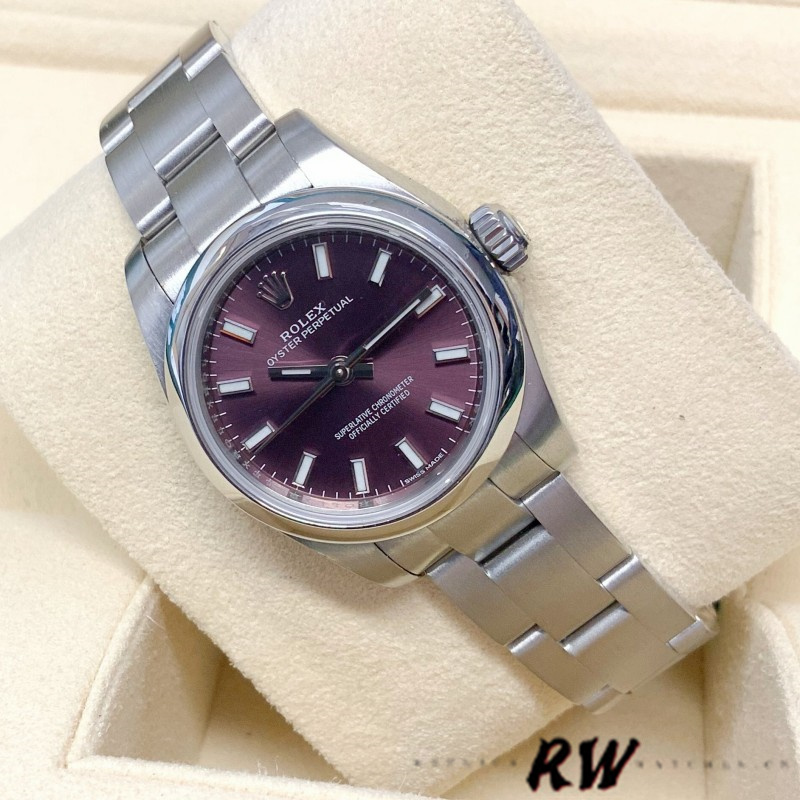 Rolex Oyster Perpetual 176200 Grape Red Dial 26mm Lady Replica Watch