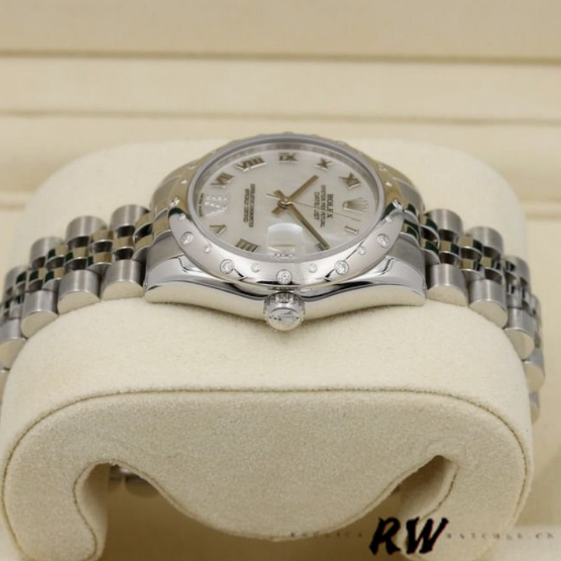 Rolex Datejust 178344 Mother of Pearl White Dial Diamond 31MM Lady Replica Watch