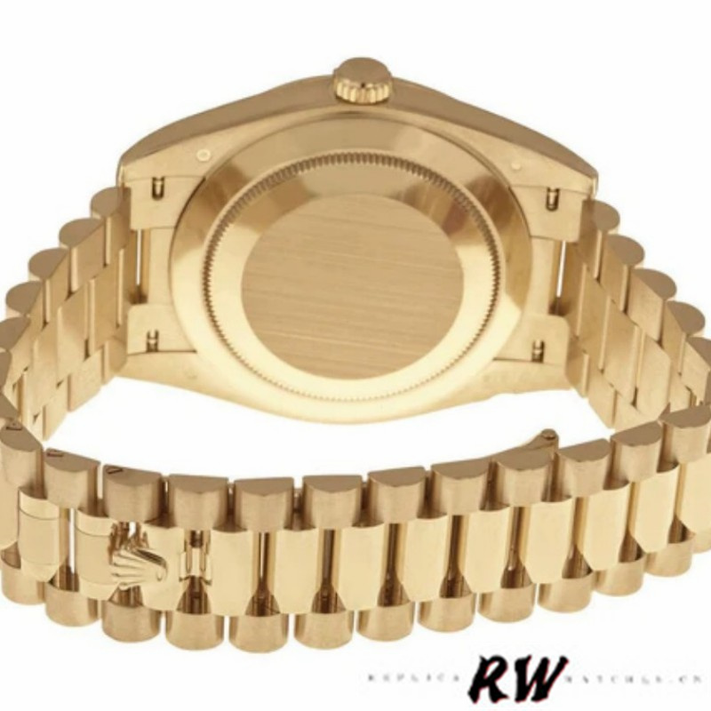 Rolex Day-Date 228348RBR Silver Diagonal Motif Dial Diamond Bezel 40mm Mens Replica Watch