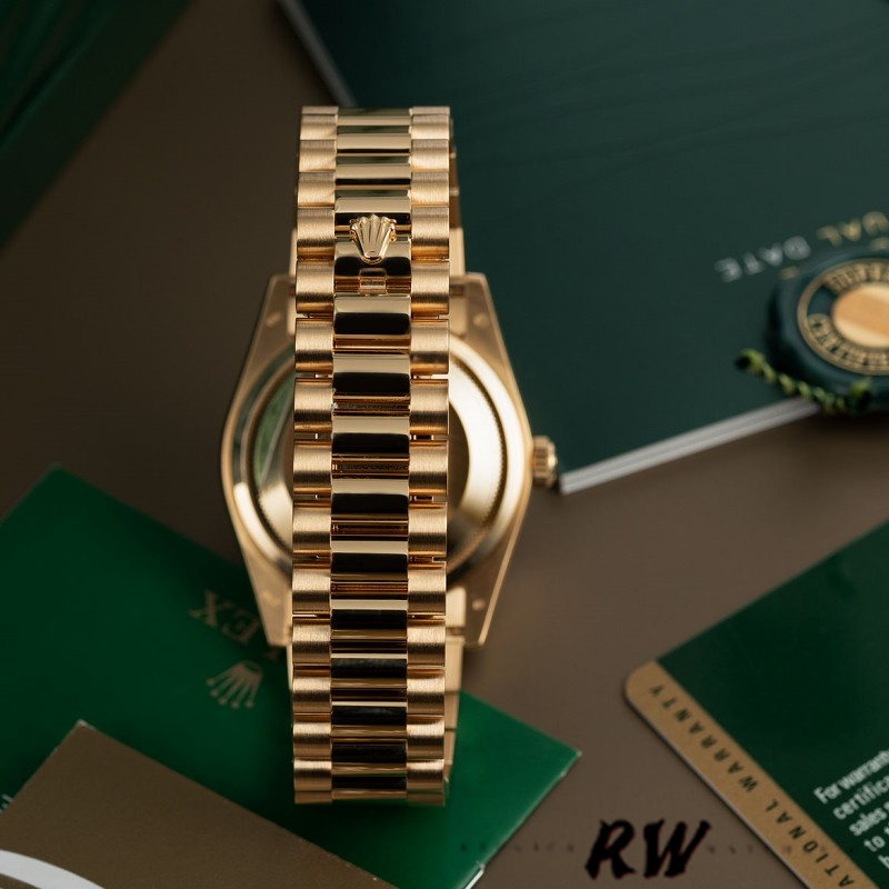 Rolex Day Date 118348 Green Index Dial Yellow Gold 36mm Unisex Replica Watch