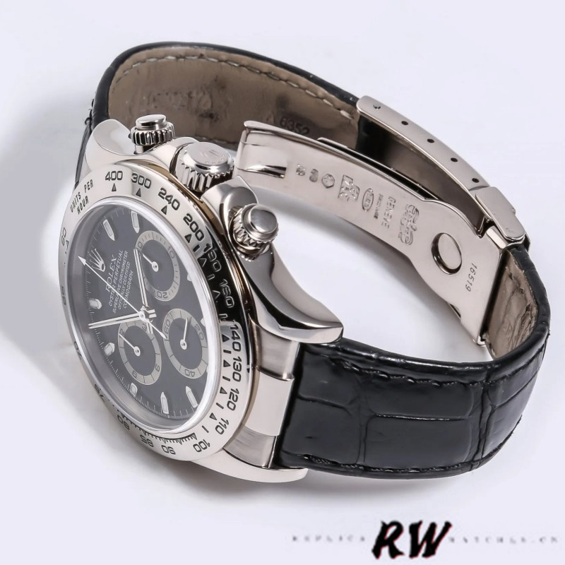 Rolex Daytona 116519 White Gold Black Dial 40mm Mens Replica Watch