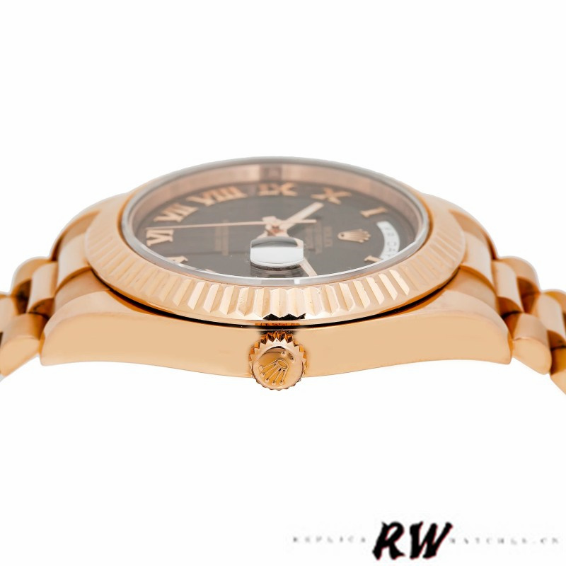 Rolex Day-Date 218235 Chocolate Brown Dial Rose Gold 41MM Mens Replica Watch