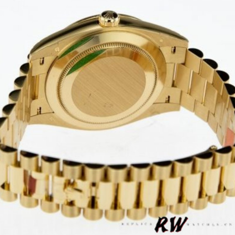 Rolex Day-Date 228398TBR Silver Diagonal Motif Dial Diamond Bezel 40mm Mens Replica Watch