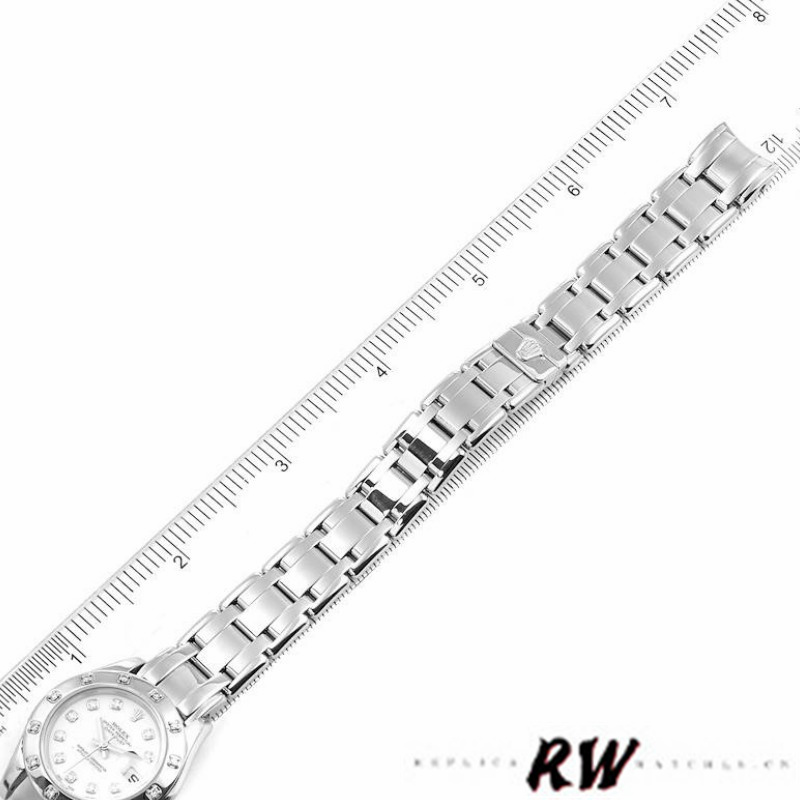 Rolex Pearlmaster 80319 White Dial Diamond 29MM Lady Replica Watch