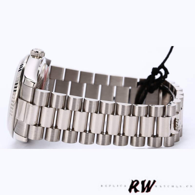 Rolex Day-Date 118239 Black Diamonds Dial Fluted Bezel 36mm Unisex Replica Watch