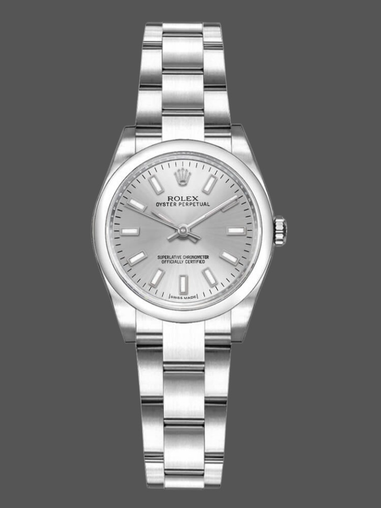 Rolex Oyster Perpetual 176200 Silver Index Stainless Steel 26mm Lady Replica Watch