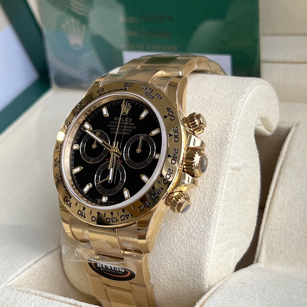 Rolex Daytona 116508 Yellow Gold Black Index Dial 40MM Mens Replica Watch