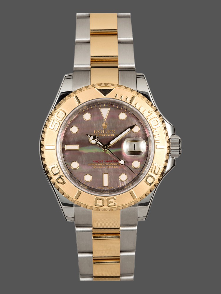 Rolex Yachtmaster 16623 Steel Yellow Gold Black MOP Dial 40MM Mens Replica Watch