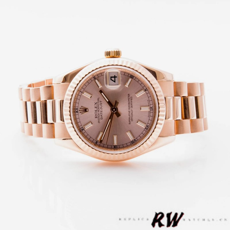 Rolex Datejust 178275 Rose Gold Pink Index Dial 31mm Lady Replica Watch