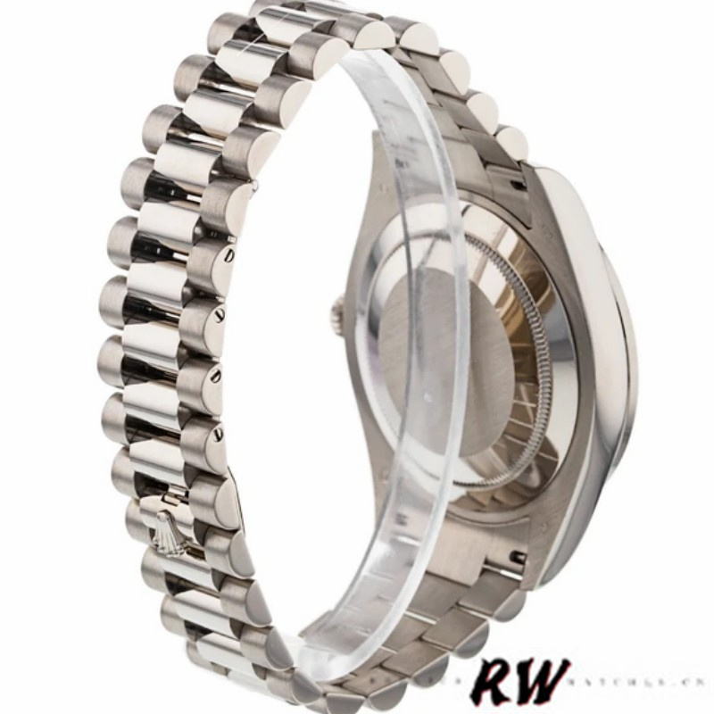 Rolex Day-Date 218349 Silver Diamond Dial 41MM Mens Replica Watch