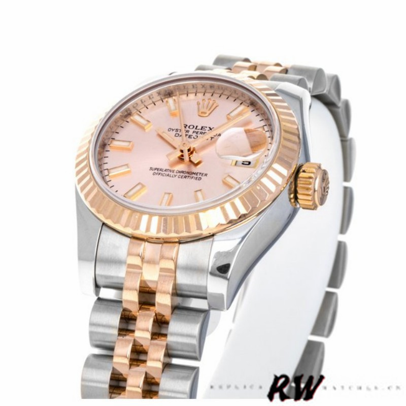 Rolex Datejust 179171 Pink Dial Fluted Bezel 26MM Lady Replica Watch