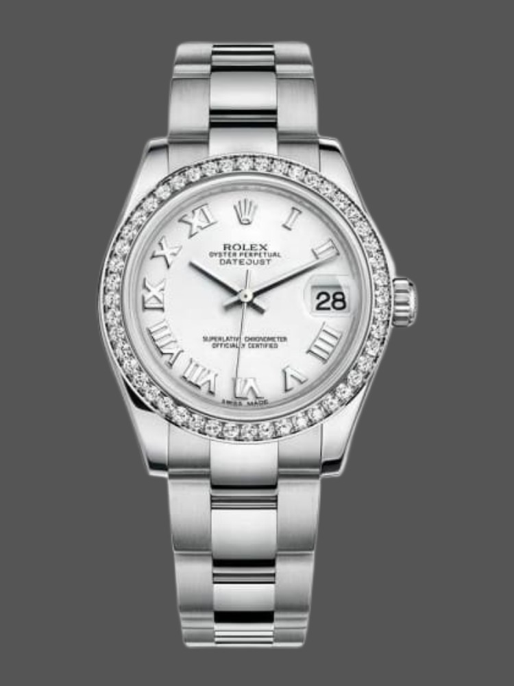 Rolex Datejust 178384 White Roman Numeral Dial 31MM Lady Replica Watch