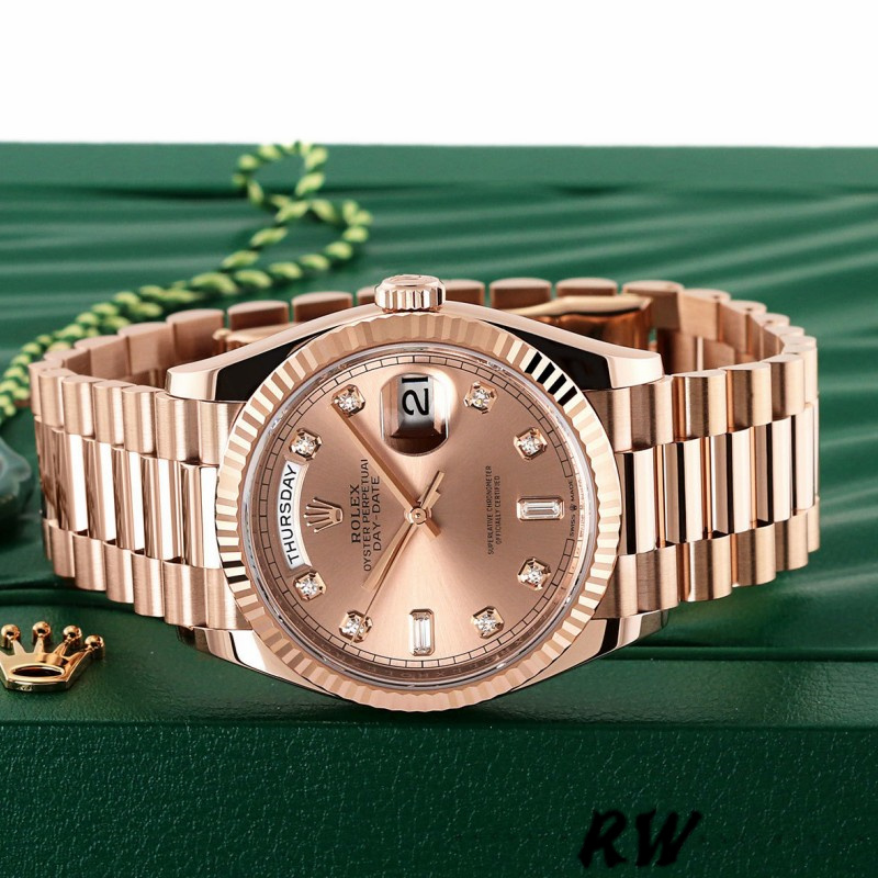 Rolex Day-Date m128235 0009 Everose Gold Pink Rose Dial 36MM Unisex Replica Watch