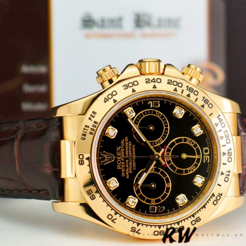 Rolex Cosmograph Daytona 116518 Black Dial 40mm Mens Replica Watch