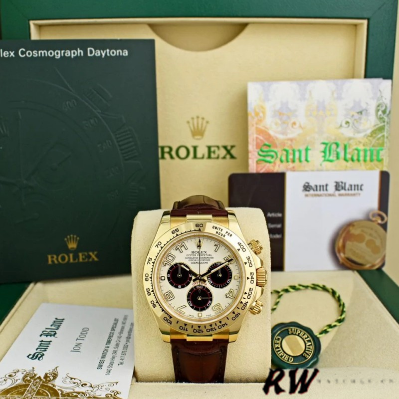 Rolex Daytona 116518 Ivory Dial Brown Leather Strap 40mm Mens Replica Watch