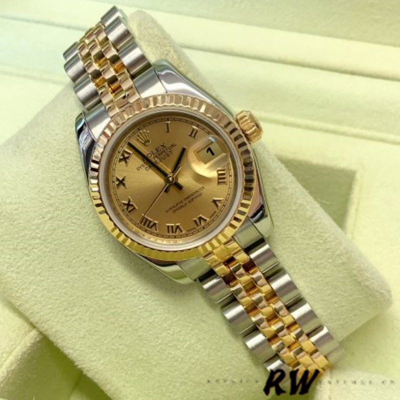 Rolex Datejust 179173 Champagne Roman Numeral Dial 26MM Lady Replica Watch