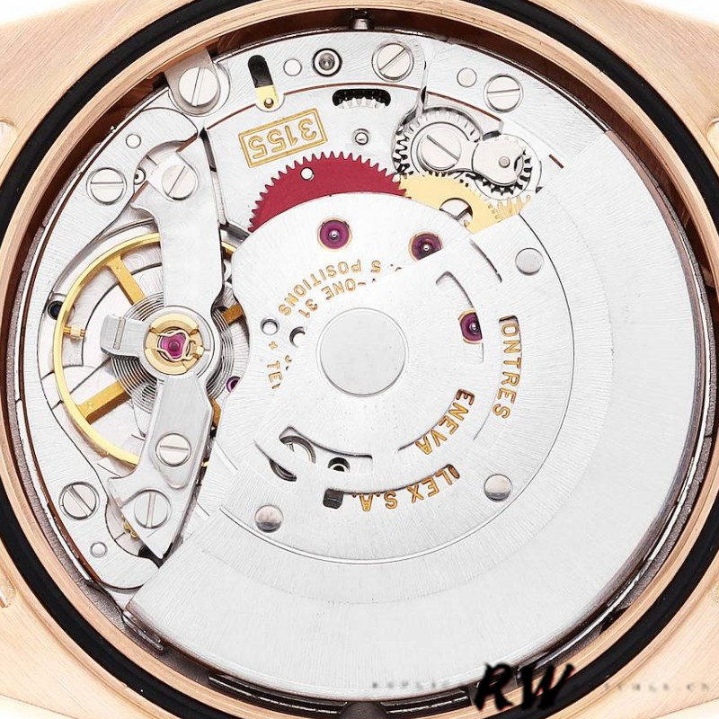 Rolex President Day Date 118205 Rose Gold Black Dial 36mm Unisex Replica Watch