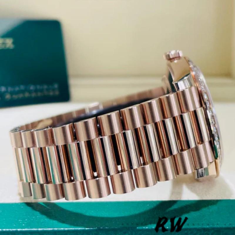 Rolex Day-Date 228345RBR Sundust Roman Dial Diamond Bezel 40mm Mens Replica Watch